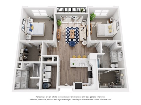 The Lyra 2 Bedroom Floor Plan